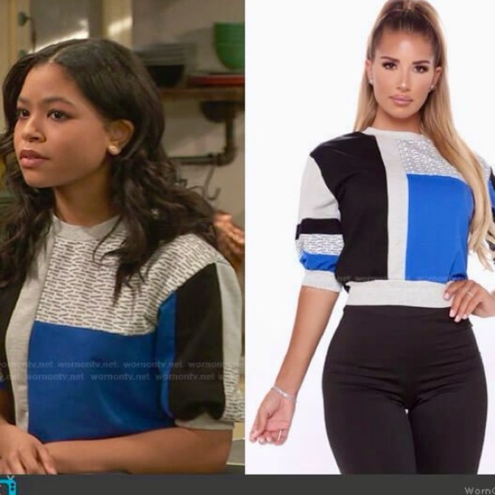 Cropped Mid-Sleeve Sweater Top